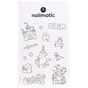 Набор временных татуировок для раскрашивания нейлматик (nailmatic) "Мир Магии", 12 шт