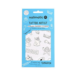 Набор временных татуировок для раскрашивания нейлматик (nailmatic) "Монстры", 12 шт