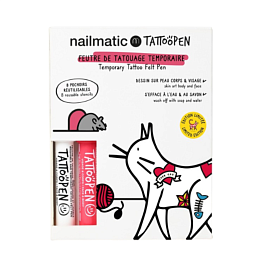 Набор тату-маркеров для тела смываемых с трафаретами нейлматик (nailmatic) "Кот", 2 шт