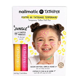 Набор тату-маркеров для тела смываемых нейлматик (nailmatic) "Джунгли", 2 шт