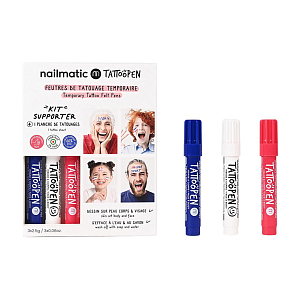 Набор тату-маркеров для тела смываемых нейлматик (nailmatic) "Болельщик", 3 шт