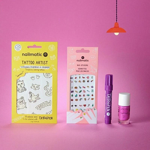Набор для создания временных татуировок и маникюра нейлматик (nailmatic) "Веселый Художник"