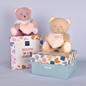 Медвежонок Дуду э Компани (Doudou et Compagnie), с сердечком, розовый
