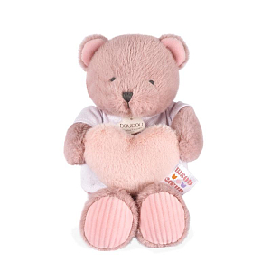 Медвежонок Дуду э Компани (Doudou et Compagnie), с сердечком, розовый