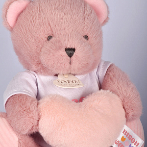 Медвежонок Дуду э Компани (Doudou et Compagnie), с сердечком, розовый