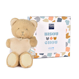 Медвежонок Дуду э Компани (Doudou et Compagnie), с сердечком, бежевый