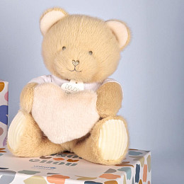 Медвежонок Дуду э Компани (Doudou et Compagnie), с сердечком, бежевый