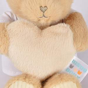 Медвежонок Дуду э Компани (Doudou et Compagnie), с сердечком, бежевый