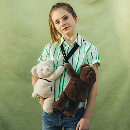 Мягкая игрушка-сумочка Дуду э Компани (Doudou et Compagnie) "Медведь", молочный шоколад