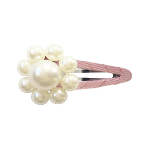 Заколка клик-клак "Pearl Flower", коллекция "Pearl Grosgrain", античный лиловый