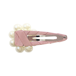 Заколка клик-клак "Pearl Flower", коллекция "Pearl Grosgrain", античный лиловый