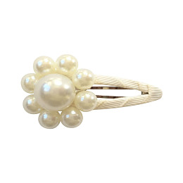Заколка клик-клак "Pearl Flower", коллекция "Pearl Grosgrain", айвори