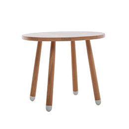 Столик буковый Луна Софт Фурниче (LOONA soft furniture), круглый, с белыми пяточками (уцененный)
