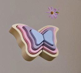 Деревянная пирамидка Радуга грез "Крыло бабочки", дуги, пастельная