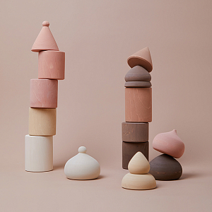 Деревянный конструктор Радуга Грез "Старый город", бежевый