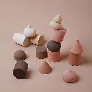 Деревянный конструктор Радуга Грез "Старый город", бежевый