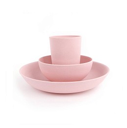 Набор бамбуковой посуды Mae by Love Mae "Not so Mini Set", светло-розовый, 3 предмета