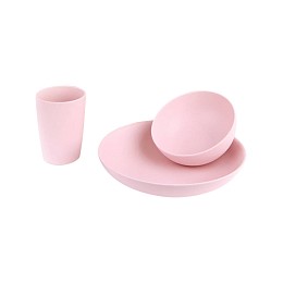 Набор бамбуковой посуды Mae by Love Mae "Not so Mini Set", светло-розовый, 3 предмета