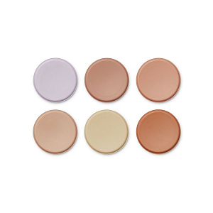 Набор детских тарелок LIEWOOD "Logan", 6 шт, мульти микс со светло-лавандовым