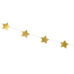 Гирлянда бумажная Party Deco "Золотые звезды"