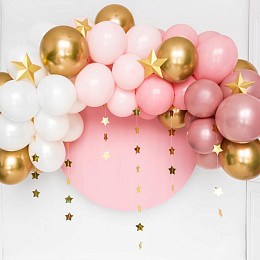 Гирлянда бумажная Party Deco "Золотые звезды"