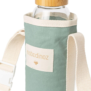 Сумка-держатель для бутылок Nobodinoz "Sunshine Eden", антично-зеленая, водонепроницаемая, 6 x 18 см