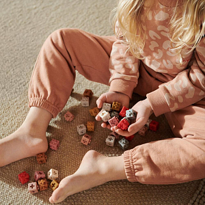 Набор строительных блоков LIEWOOD, 50 шт, мульти микс с темно-синим