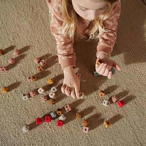 Набор строительных блоков LIEWOOD, 50 шт, мульти микс с пудрово-малиновым