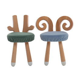 Стульчик LOONA soft furniture "Жирафик", оливковый, с белыми пяточками