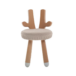 Стульчик LOONA soft furniture "Жирафик", молочный, с белыми пяточками