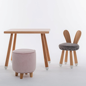 Пуф на буковых ножках LOONA soft furniture, розовый