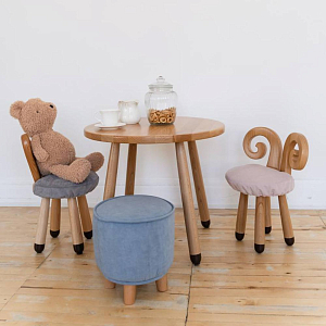 Пуф на буковых ножках LOONA soft furniture, голубой