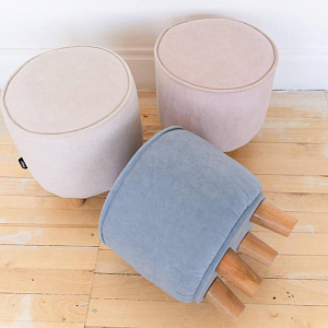 Пуф на буковых ножках LOONA soft furniture, голубой