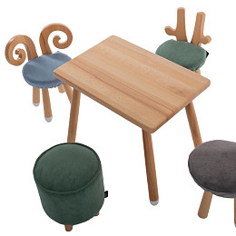 Пуф на буковых ножках LOONA soft furniture, оливковый