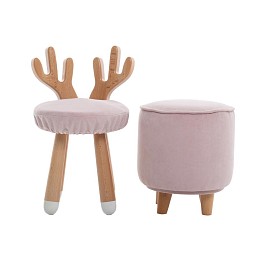 Стульчик LOONA soft furniture "Лосенок", розовый, с белыми пяточками