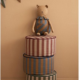 Кресло-пуф детское Nobodinoz "Majestic Blue Brown Stripes", коричневая полоска, 33 х 18 см