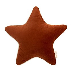 Подушка Nobodinoz "Aristote Star Velvet Wild Brown", жженая корица, 40 х 40 см