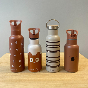 Бутылка-термос для напитков nuuroo "Bertil Stripe", бежевый микс, 500 мл