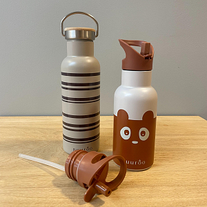 Бутылка-термос для напитков nuuroo "Bertil Stripe", бежевый микс, 500 мл