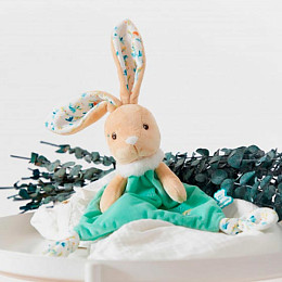 Игрушка-комфортер Kaloo "Кролик Justin", серия "Fripons", зеленый, 20 см