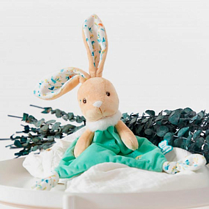 Игрушка-комфортер Kaloo "Кролик Justin", серия "Fripons", зеленый, 20 см