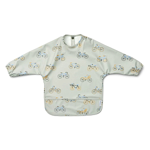 Детский нагрудник с рукавами ЛИВУД (LIEWOOD) "Велосипед", небесно-голубой