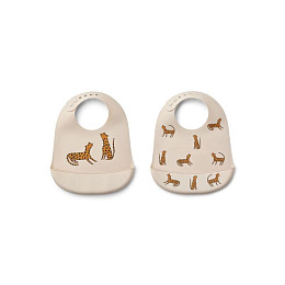 Набор детских нагрудников LIEWOOD "Tilda Leopard", 2 шт, песочный