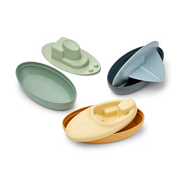 Набор игрушек для ванной LIEWOOD "Deborah Кораблики", 3 шт, мульти микс с серо-синим