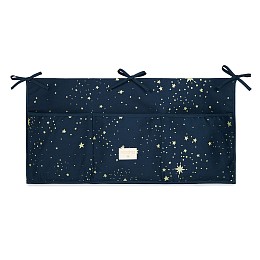 Органайзер для кроватки Nobodinoz "Merlin Gold Stella/Night", россыпь звезд с синим, 30 x 60 см