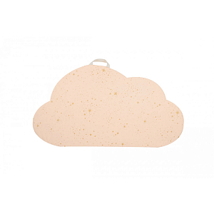 Складной эко-матрас для пола Nobodinoz "Cloud Gold Stella/Dream Pink", россыпь звезд с розовым