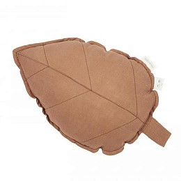 Подушка из льна Nobodinoz "Lin Francais Leaf Noisette", коричневая, 25 х 35 см