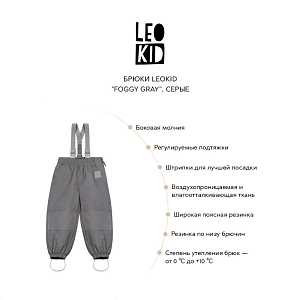 Брюки Leokid "Foggy gray", серые