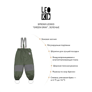 Брюки Leokid "Green gray", зеленые