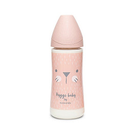 Бутылка Suavinex Hugge Baby "Розовый зайка с крапинками", 360 мл